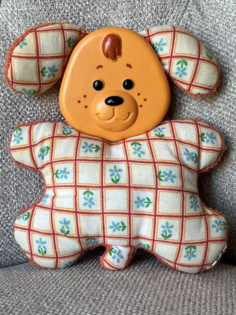 Vintage 1982 Fisher-Price Baby Rattle Toy Dog #652 Face Graphics Great No Tag