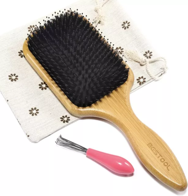 BESTOOL Paddle Hair Brush Boar Bristle Brushes Wet/Dry Hair Smoothing Detangling