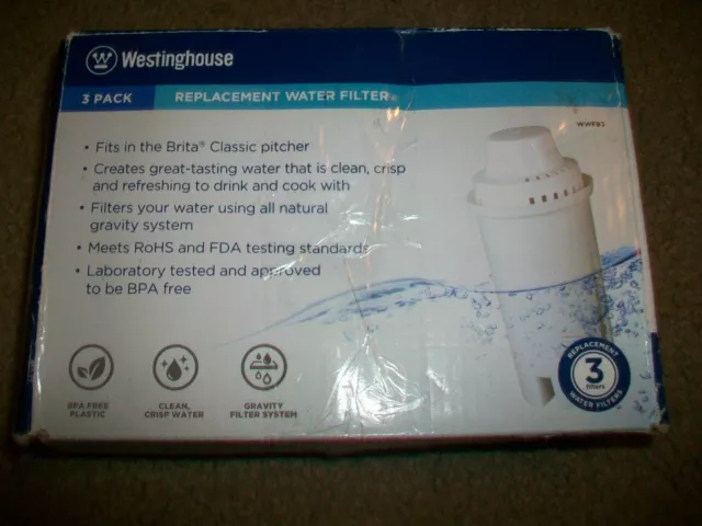 3 Brita water filter pitcher Replacement Filters - Westinghouse WWFB3