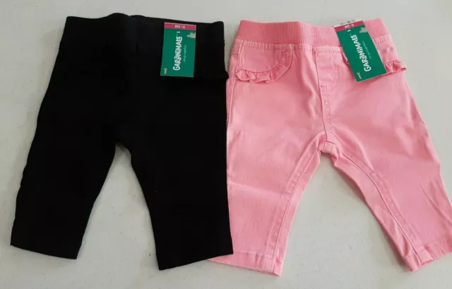 Garanimals Baby Girl's 2 Pack Twill Skinny Pants Various Sizes NEW Black, Pink