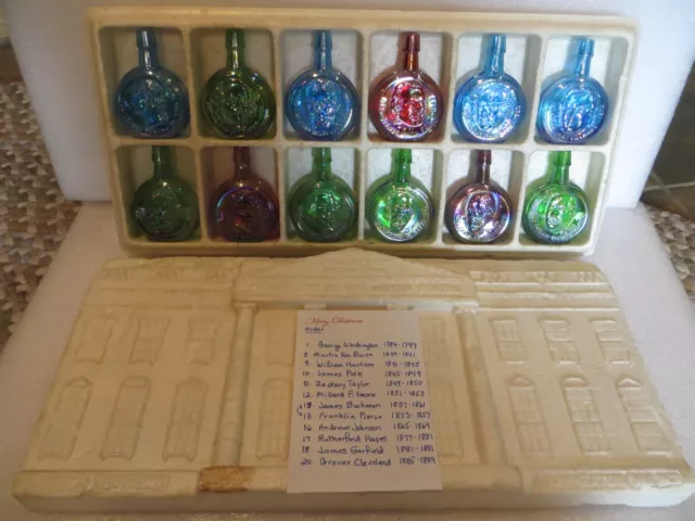 12 Vintage Presidents Of The United States Collectors Decanter Bottle Wheaton NJ