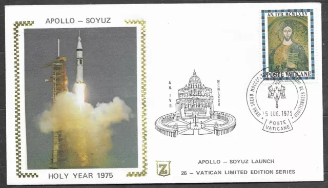 Vatican 1975 HOLY YEAR APOLLO SOYUZ LAUNCH FDC # 26