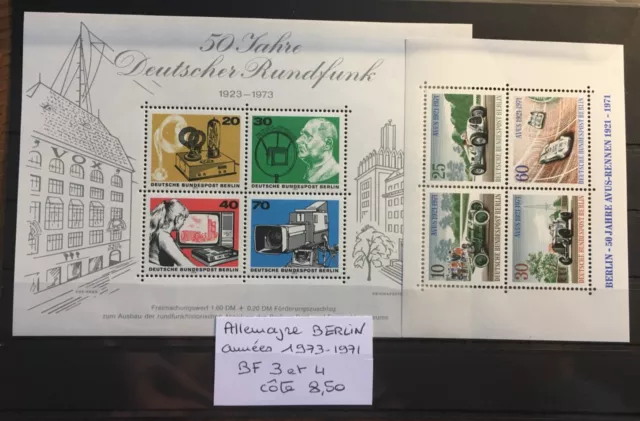 Timbres ALLEMAGNE BERLIN BF n° 3 + 4 NEUF ** MNH