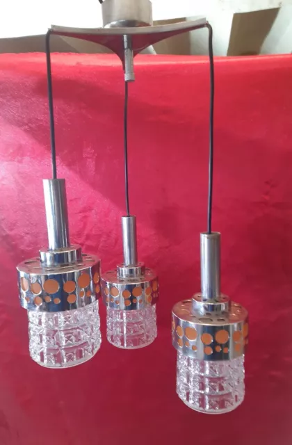 ANCIEN LUSTRE   Vintage suspension cascade, design Raak space age 70 th