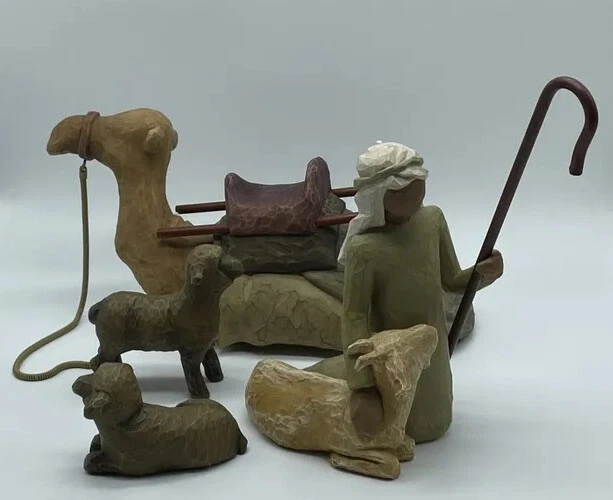 Vintage Demdaco Willow Tree Nativity Set of 4 Shepherd and Stable Animals w/ Box Vintage Demdaco Willow Tree Nativity Set of 4 Shepherd and Stable Animals w/ Box