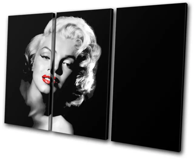 Iconic Celebrities Marilyn Monroe  TREBLE CANVAS WALL ART Picture Print VA