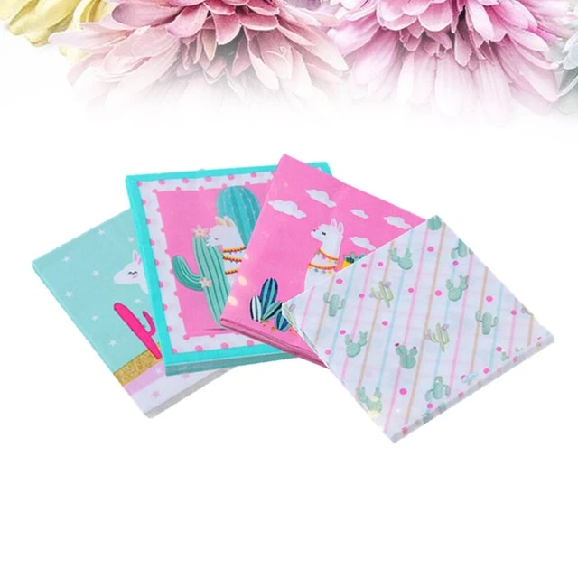 80 piezas Hermosas servilletas cumpleaños servilletas bastante cactus