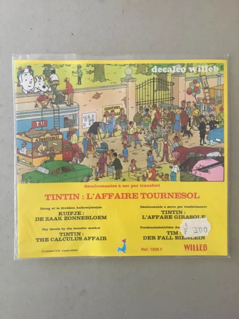 Tintin : L'affaire Tournesol - Décalcomanies Willeb - Neuf sous blister