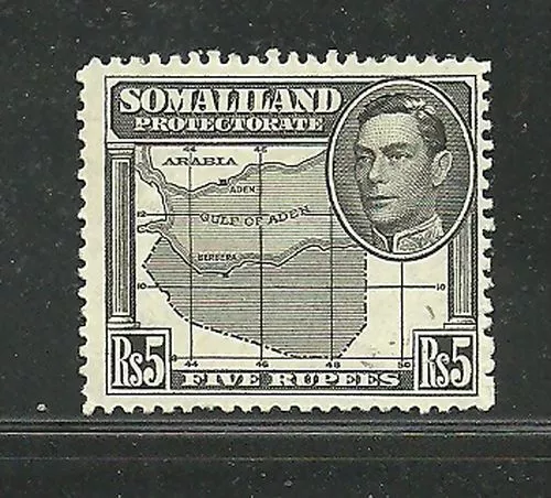 Album Treasures Somaliland Protectorate Scott # 95 5R George VI Map Mint H