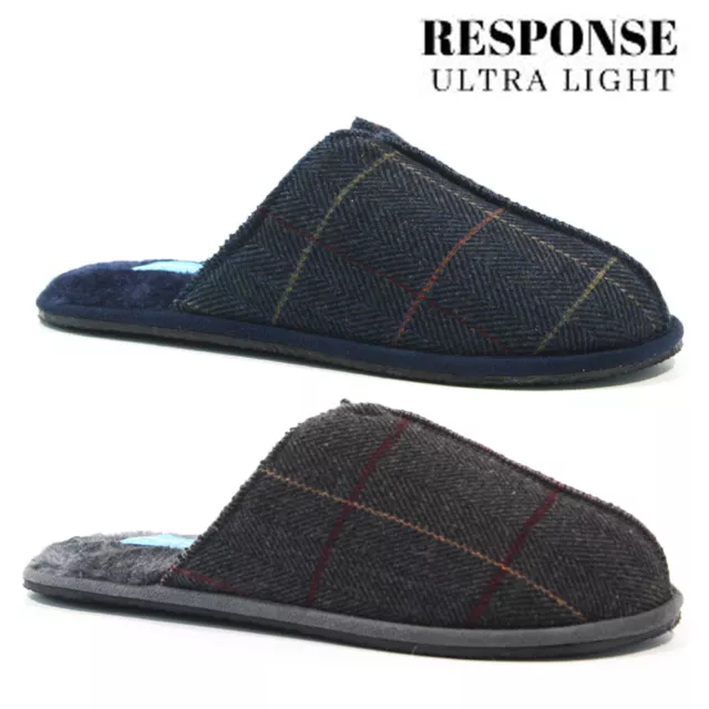 Mens Slippers Winter Warm Fur Lined Mules Cosy Luxury Indoor Slip On Shoes Size