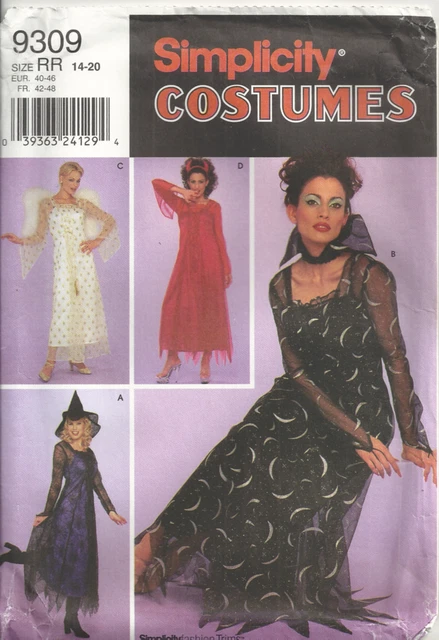 Simplicity 9306 Misses Sz 14-20 Witch, Vampire, Angel, Devil, Sewing Pattern Vtg