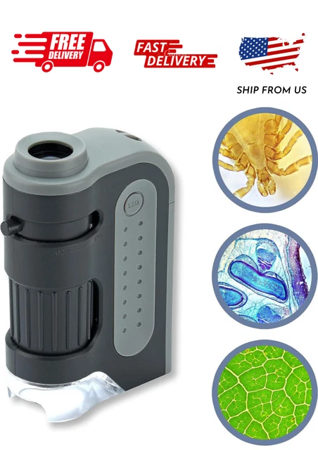 Carson MicroBrite Plus 60x-120x LED Lighted Pocket Microscope (MM-300)