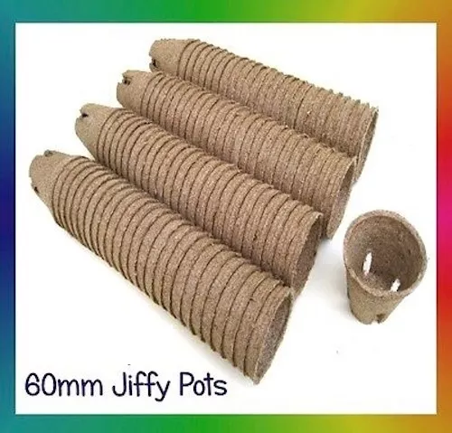 60mm Jiffy Round Pots x 50pcs - Propagation, Seedling, Herbs, Veggie