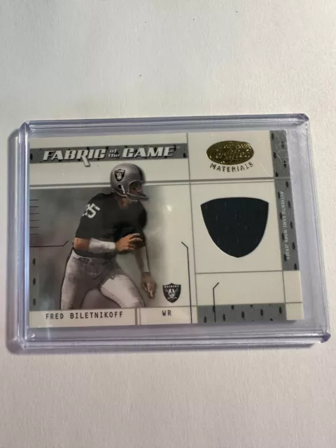 K83,734- 2003 Leaf Certified Jersey Fabric of the Game #20BA Fred Biletnikoff/50