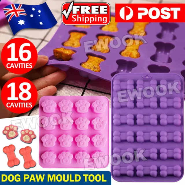 Reusable Silicone Dog Paw Bone Cake Chocolate Mold Cookie Baking Ice Mould Tool