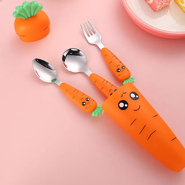 Baby Gadgets Tableware Set Children Utensil Stainless Steel Toddler DinnerwaAW