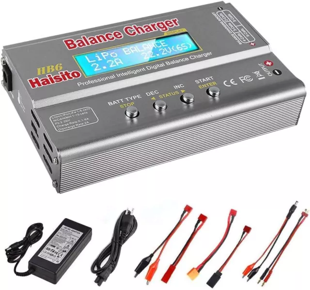 Haisito 80W 6A Lipo Akku Balance Ladegerät Ladegerät für LiPo/Li-Ion/LiFe (1-