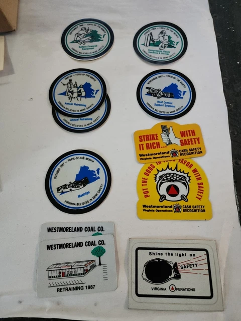 (11) NOS Vintage Westmoreland Virginia Operations SAFETY COAL MINING STICKERS