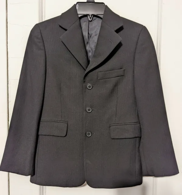 Lord And Taylor Boy Suit Jacket Blazer Black Size 8R Wool