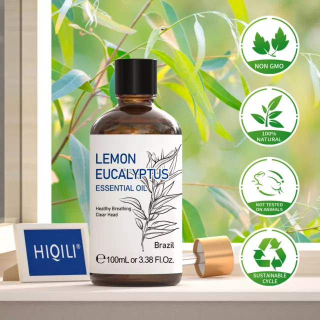 HIQILI Lemon Eucalyptus Essential Oil 100% Pure Natural Diffuser Aroma Skin Hair