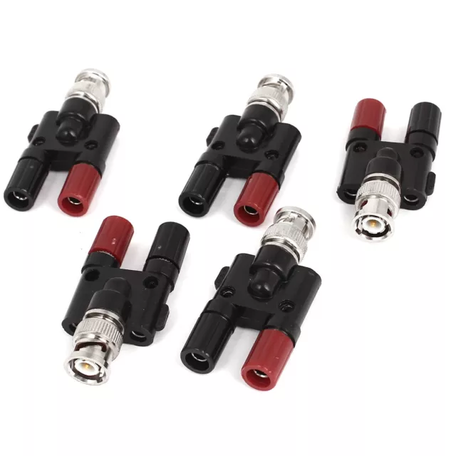 BNC fiche banane mâle à 2 femelle Adapteur connecteur Coaxial Jack-Lot de 5