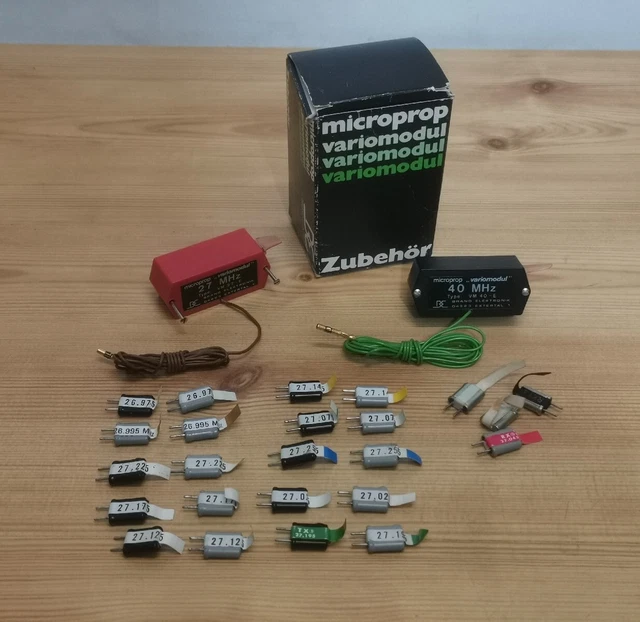 VINTAGE AM 26 & 27Mhz Radio Controlled Crystals & Microprop RC Car