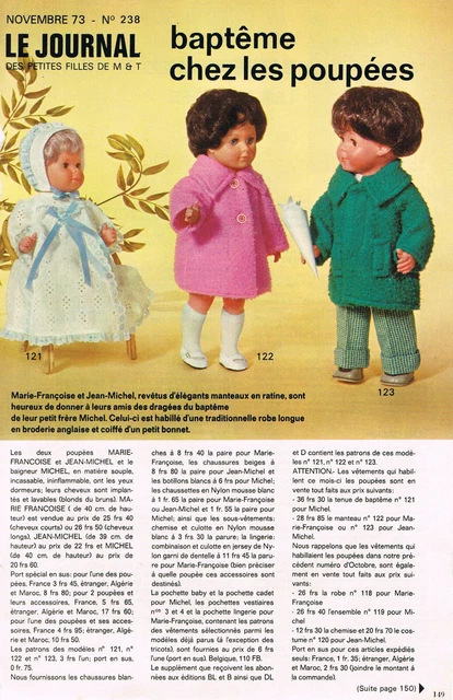 Page De Magazine Modes Et Travaux Juillet 1969 - Poupée Marie-Françoise Michel, Occasion