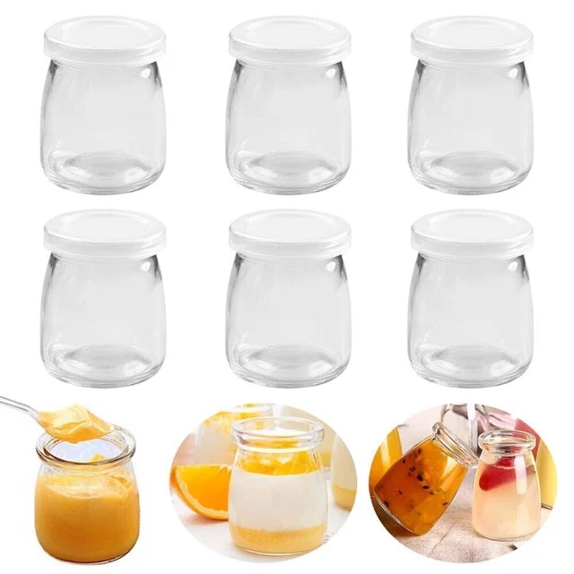 100200ML 12*GLASS PUDDING Jars Glass Jars for Yogurt Milk Parfait with