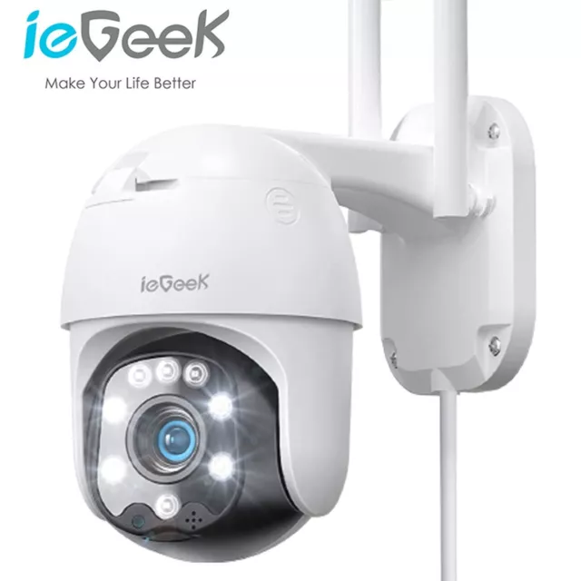 ieGeek Outdoor 360° PTZ Security Camera 1080P Wireless WiFi Home CCTV System UK