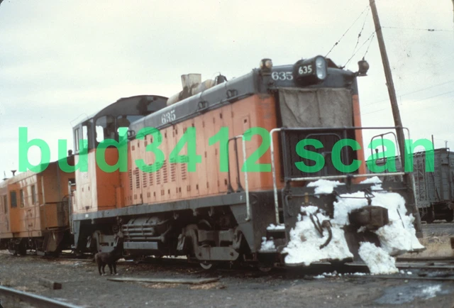 MILW Milwaukee Road SW1200 #635 at Three Forks MT 1973 DUPLICATE Slide!