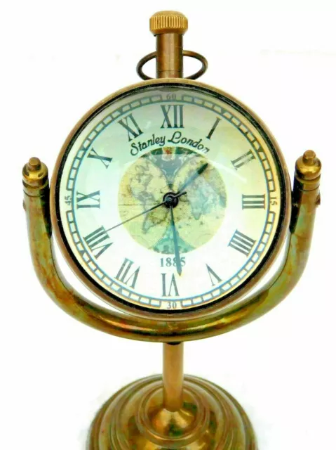 Antique Nautical  Maritime Table Top Hanging Desk Decor Clock with  Stand Decor
