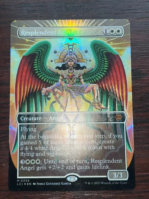 1x FOIL BORDERLESS  RESPLENDENT ANGEL - Masters - MTG - Magic the Gathering