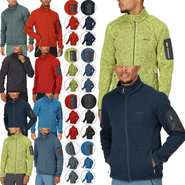 Regatta Mens Newhill Fleece Jacket Zip Breathable Textured Warm Outdoor Jumper