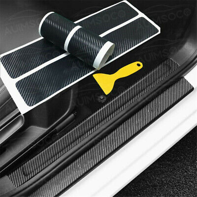 For CAR 4D Carbon Fiber Door Plate Sill Scuff Cover Anti Scratch Sticker 4pcs