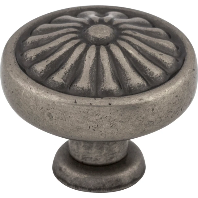 Top Knobs Cabinet  Flower Knob 1 1/4 Inch Pewter Antique