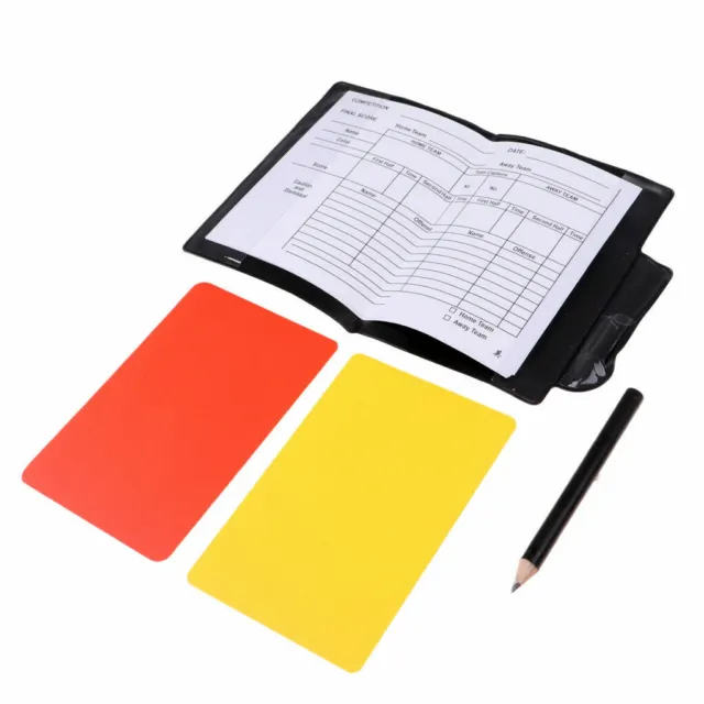 Referee Cards Red/Yellow Football Sport Wallet Notebook Pencil Soccer Refs Set