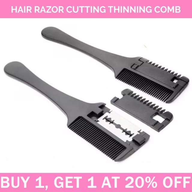 ❀ HAIR TRIMMING RAZOR COMB BRUSH GROOMING BLADE TRIM THINNING AND CUTTING b5