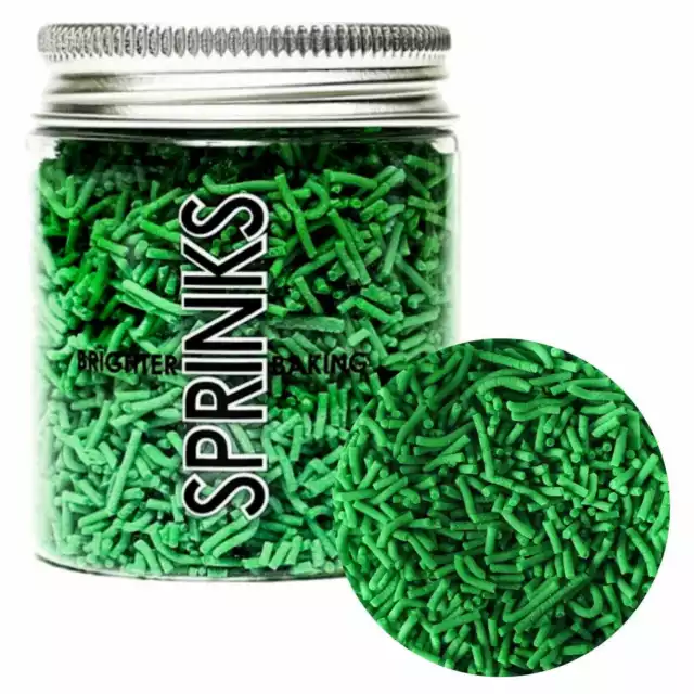 Sprinks Green Jimmies Sprinkles 60g Jar Cupcake Decorating Baking Party