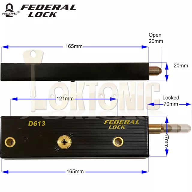 Federal Enfield Up And Over Garage Door Bolts Locks High Security Mk14 2024 3