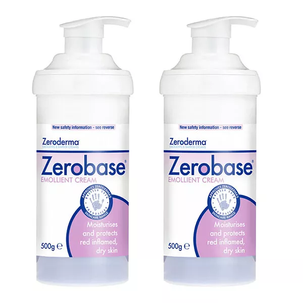 Zerobase Emollient Cream Pump Bottle For Dry, Red & Inflamed Skin 2 Pack