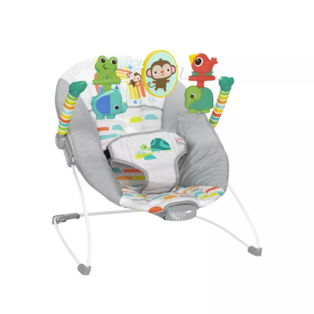 Bright Starts Playful Paradise Vibrating Baby Bouncer, Unisex, Newborn +