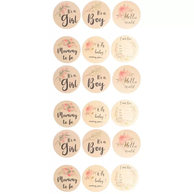 18 piezas tarjetas de hito de bebé letrero de anuncio de madera para recién nacidos