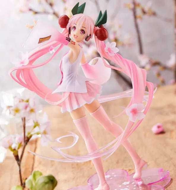Vocaloid Hatsune Miku Pink Sakura Miku Anime Figure Statue Model Toy Collection