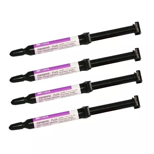 4 x 3M Unitek Transbond Plus COLOUR CHANGE Orthodontic Adhesive 4g Syringe