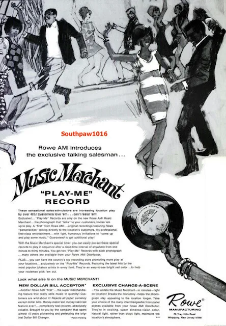 1966 Music Merchant "Play-Me" Record Classic Industry Promo Reprint Ad