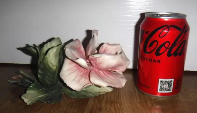 Single Capodimonte Italian Rose Flower Ceramic Candle Holder ~ Excellent