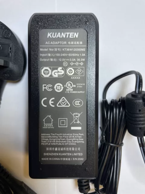 UK Replacement for 12V 2.5A AC Adapter Power Supply for Virgin Media Hub 3.0 2