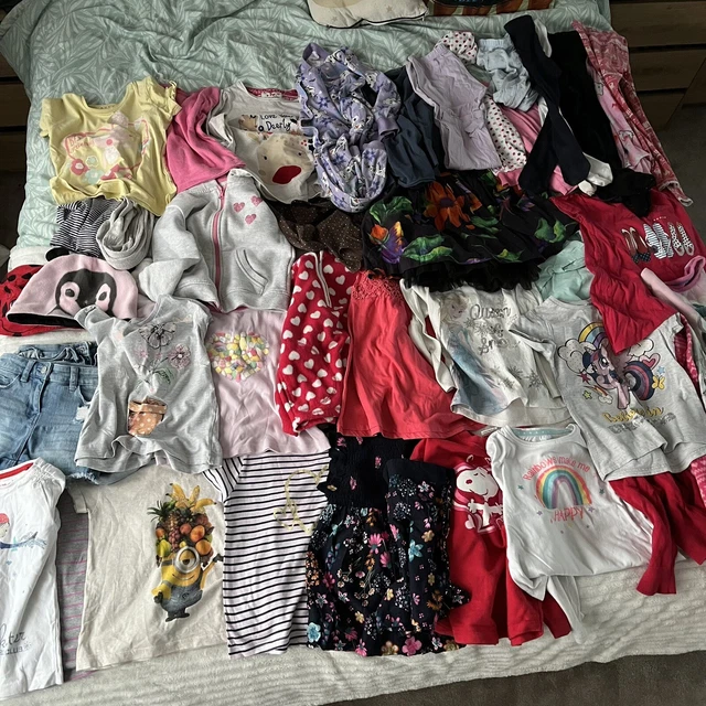 Girls Clothing 44 Piece Bundle Age 5-6 Years Disney Next Minions Frozen Snoopy