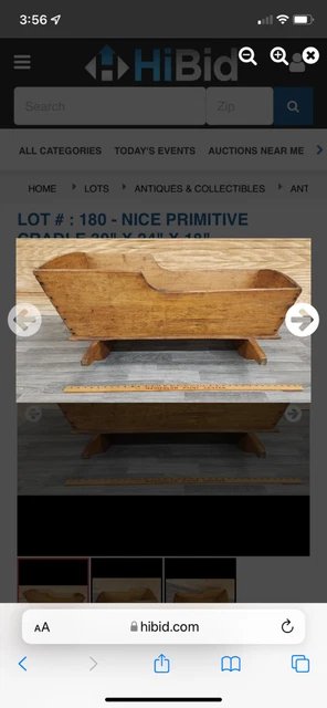 vtg. antique baby cradle 39x24x18 nice local  pick up only ! No free shipping!