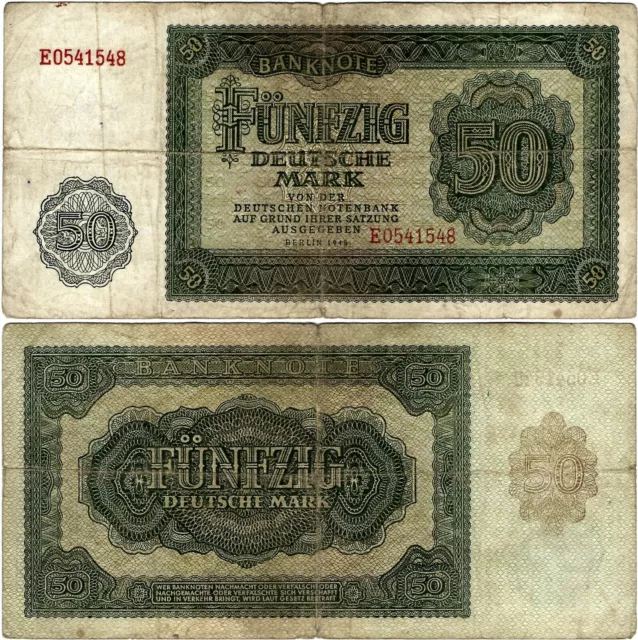 DDR Banknote 50 Deutsche Mark 1948 Notenbank SBZ-15 Ro. 345 P-14a SEHR SELTEN